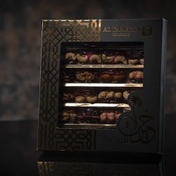 Luxury dates stuffed with a box of nuts