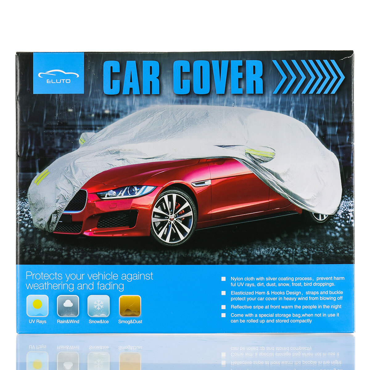 ELUTO Car Cover Outdoor Sedan Cover Waterproof Windproof All Weather  Scratch Resistant Outdoor UV Protection with Adjustable Buckle Straps -  Semiramees Web Site