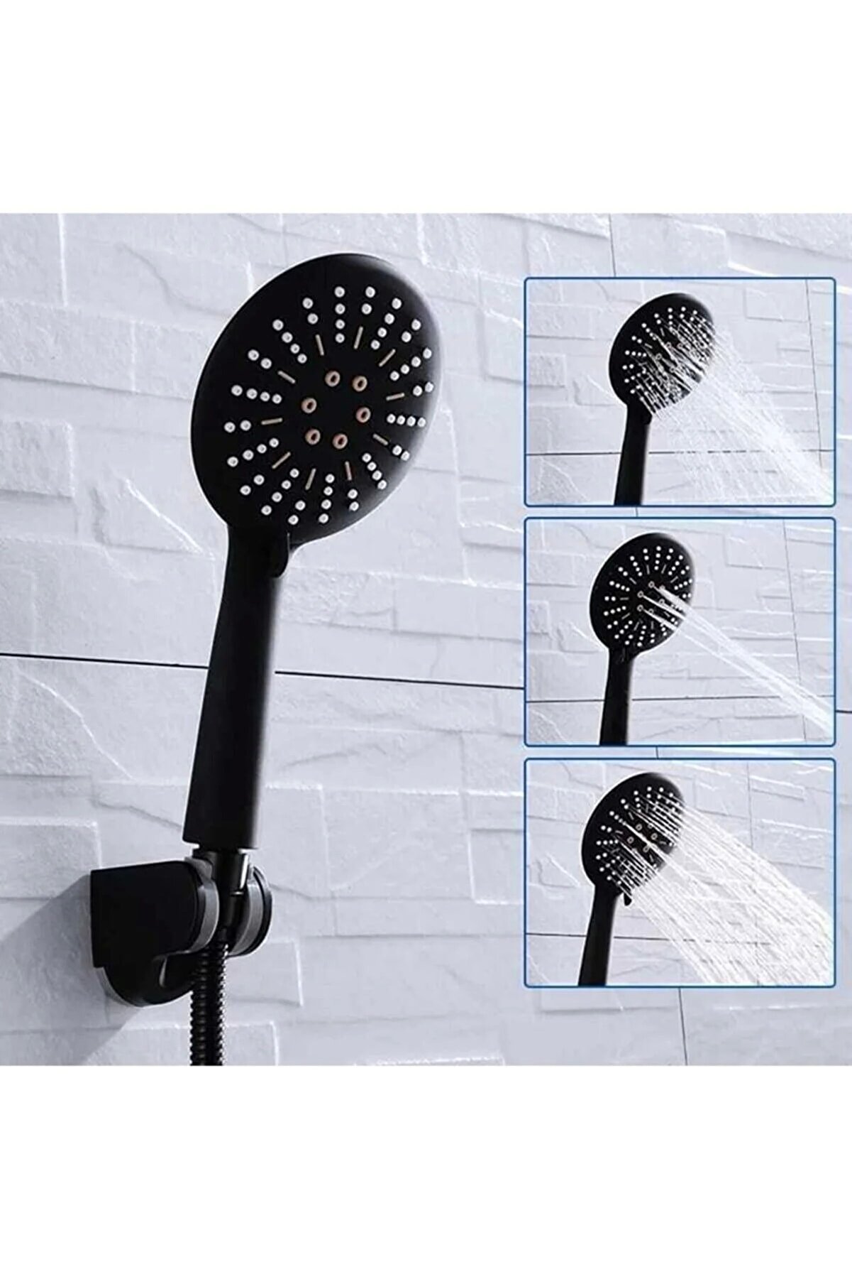 Rudi 3 Function Matte Black Articulated Shower Set Shower Head P614S3605