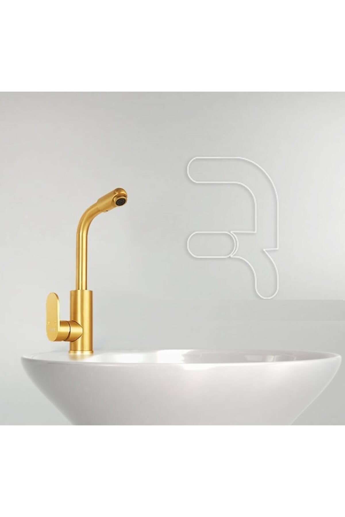 Rudi Gold Basin Mixer 360 Rotating Head P231S4629