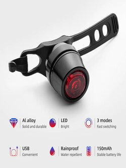 Bicycle Front Led USB Rechargeable Red Light