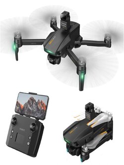 XMR/C M10 Ultra S Mirror 2S G WIFI 4KM FPV GPS with Real 4K Camera 3-Axis EIS Gimbal 360° Obstacle Avoidance Brushless Foldable RC Drone Quadcopter RTF - With Obstacle Avoider One Battery