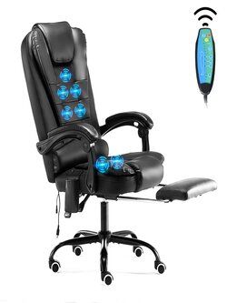 7 Point Massage Gaming Chair Office Chair Executive Chair PVC Chair Ergonomic Adjustable Swivel Chair with Remote Control