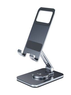  Boneruy Slim Design 360 Rotatable Aluminum Alloy Adjustable Foldable Tablet Holder Stand - Silver