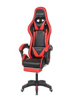 BlitzWolf® BW-GC1 Gaming Chair Ergonomic Design 150°Reclining Detachable Pillows Footrest Integrated Armrest Home Office - Red