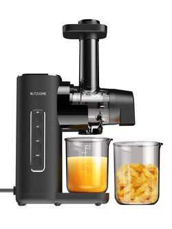  Blitzhome BH-JC01 Cold Press Juicer machines US Plug 2-Speed Modes Slow Masticating Juicer for Vegetable and Fruit with Quiet Motor/Reverse Function/Wide 1.73