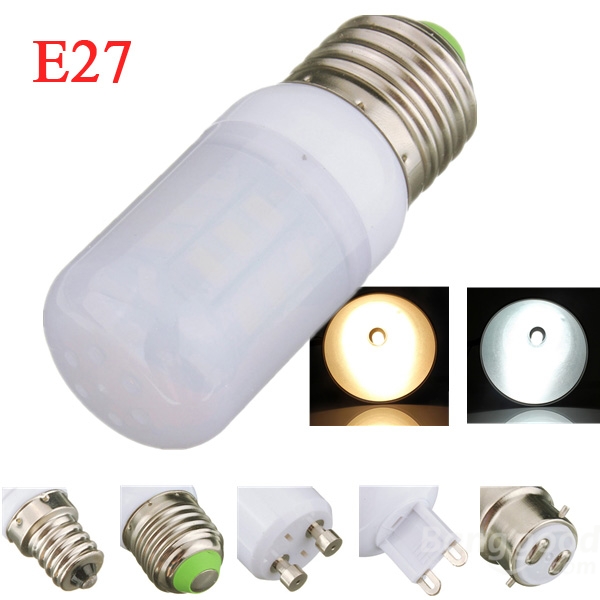 E27 4W 5730SMD White/Warm White LED Corn Lights Bulb Ivory Cover 110V