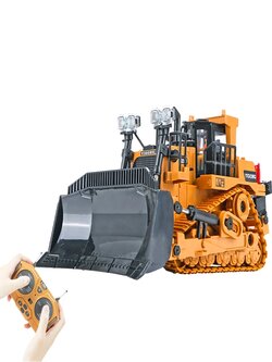 1046 RC Bulldozer 1/24 2.4GHz 9CH RC Construction Engineering Car 140 Minutes Play Time Vehicles with Light Music Toys Gifts for Kids