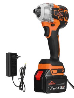 Topshak TS-PW1 Brushless Impact Wrench LED Working Light Rechargeable Woodworking Maintenance Tool W/ Battery Also For Makita ماركة: TOPSHAK 