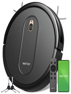 Vactidy T6 Robot Vacuum Cleaner 2000Pa Suction 500ml Dustbin Self-Charging 2500mAh Battery 100Mins Runtime App and Voice Control