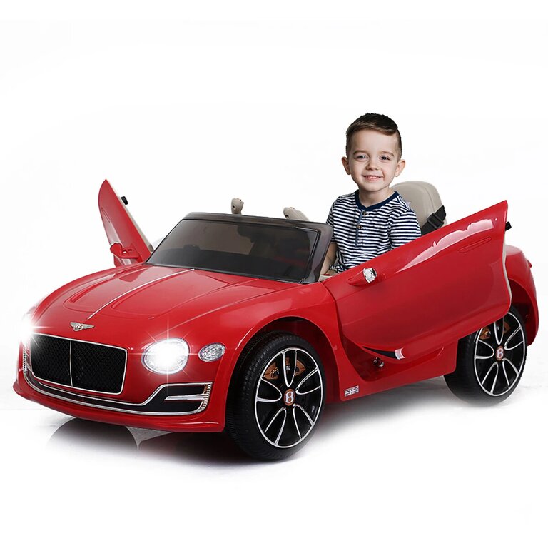 JE1166 6V/12V Kids Ride on Car with Remote control Baby Electric Toy Cars Battery-Powered Car w/4 Wheels, MP3 Music, LED Lights - Red