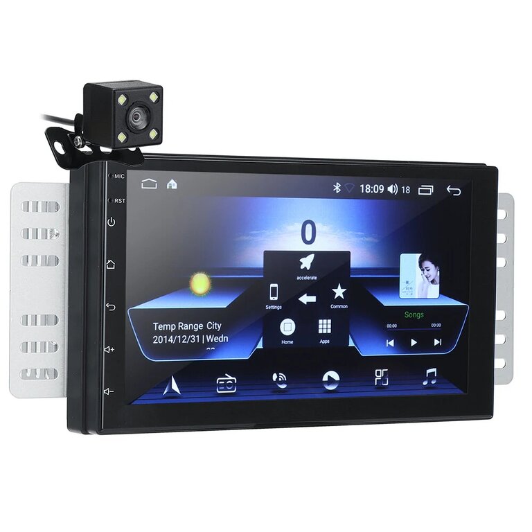 【Upgrade】iMars 7 Inch 2+32G Android 10.0 Car Stereo Radio MP5 Player 2 Din 2.5D Screen GPS WiFi Bluetooth FM with Rear Camera