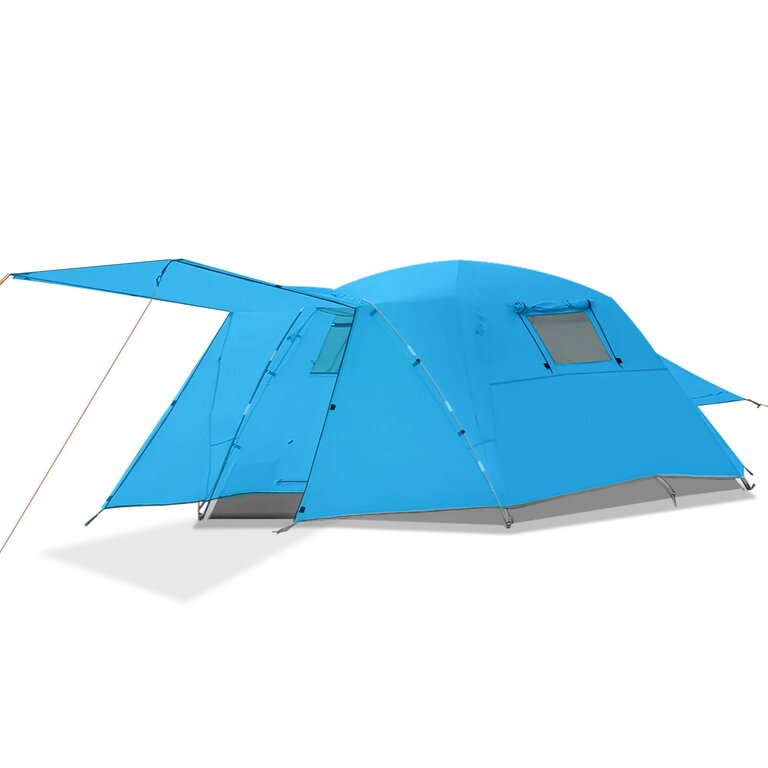 Tooca 4 Person Camping Tent with Screen Room, Porch, 2 Layers, Waterproof for Outdoor Camping. - blue