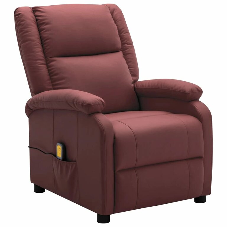 Red faux leather massage chair