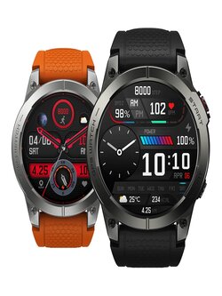 [2023 Flagship] Zeblaze Stratos 3 Premium GPS Smart Watch 1.43 Inch Super 466 * 466 Pixel HD AMOLED Display Built-in GPS Hi-Fi Bluetooth Phone Call BT5.3 IP68 Waterproof - Black