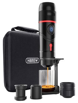 HiBREW ACM009 Multifunctional Portable Coffee Machine Coffee Powder and Dolce Gusto Capsules with USB Charging Cable AC Adapter Cigarette Car for Outdoor Activities - Black Brand: HiBREW