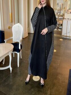 Winter abaya with two faces, Chanel and chamois
