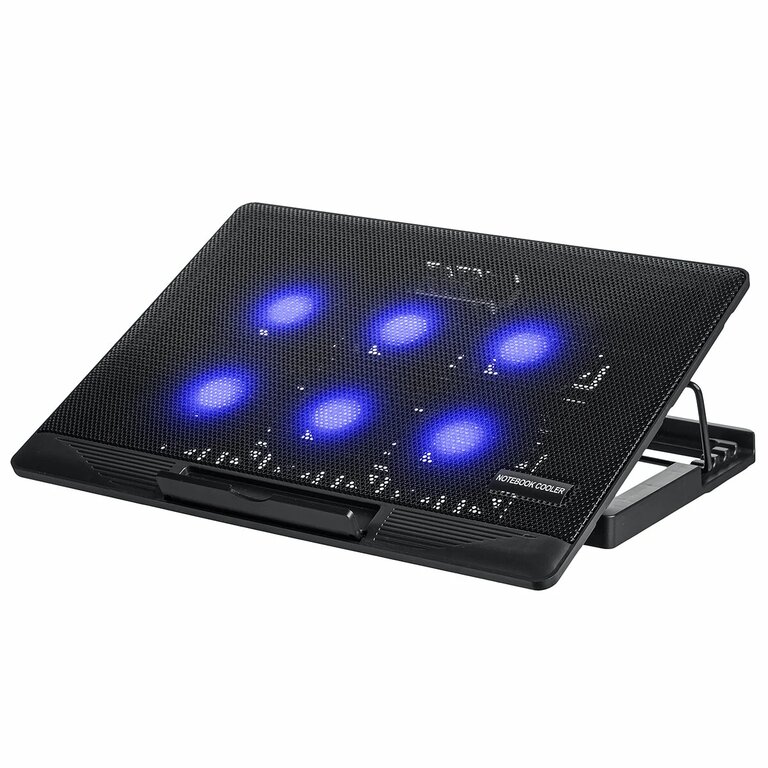 6 adjustable laptop fans, portable cooling pad for 14-17 inch laptop