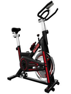 [EU Direct] SHOKKY EB001-B Indoor Exercise Bike for Home Workout with Ergonomic Seat Cushion and Computer Stand.