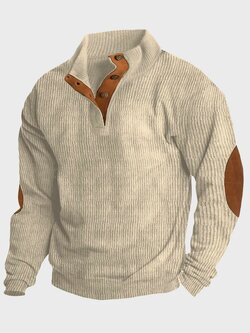 Corduroy Men's Medium Collar Striped 2-Piece Sweatshirt - Army Green S Brand: ChArmkpR