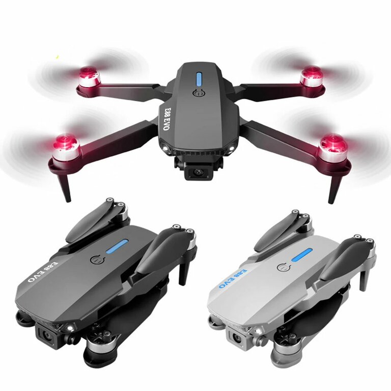 YLR/C E88 EVO Mini WiFi FPV with HD Dual Camera Optical Flow Selection Brushless RC Drone Quadcopter RTF - Black One