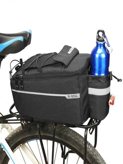 B-SOUL Bicycle Rear Bag Waterproof Rear Trunk Pannier Bag Multifunctional Bicycle Luggage or Passenger Bag for Bicycle - Black