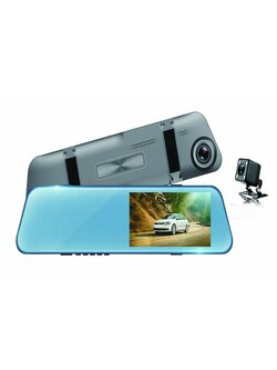 H93 1080P 4.5 Inch Touch Dual Lens Dash Cam Car DVR Rearview Mirror Starlight Night Vision Reversing Image Driving Recorder