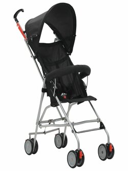 [EU Direct] vidaXL 10147 Folding Red Steel Luxury Baby Stroller Cart Portable Pushchair Infant Carrier Foldable Carriage - #01