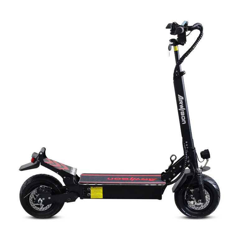 Арабский: Arwibon Q30 Oil Brake 2500W 48V 16Ah Electric Scooter with Dual Motor, 11 inch diameter road tires, 100kg max payload and 40-60km range.