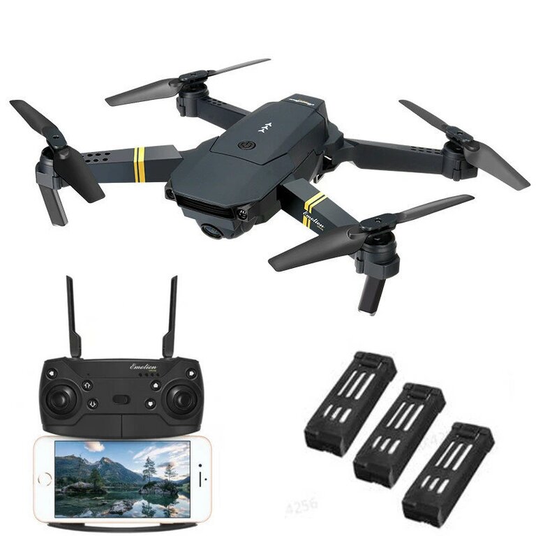 Eachine E58 WIFI FPV with Wide Angle 720P HD Camera High Stabilization Mode Foldable RC Drone Quadcopter RTF Three Batteries