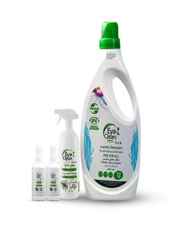 Aya Clean Pro Liquid Laundry Detergent Organic Natural Detergent + Aya Clean Pro All-in-one Detergent Supply Pack Half Liter (500 ml) x 1 + 100 ml x 2